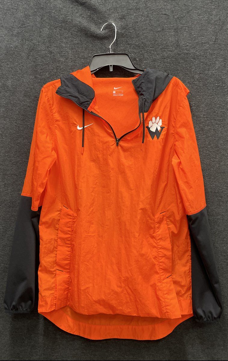 Nike Men's Woodberry Forest School 1/4 Zip Hooded Windbreaker Orange S