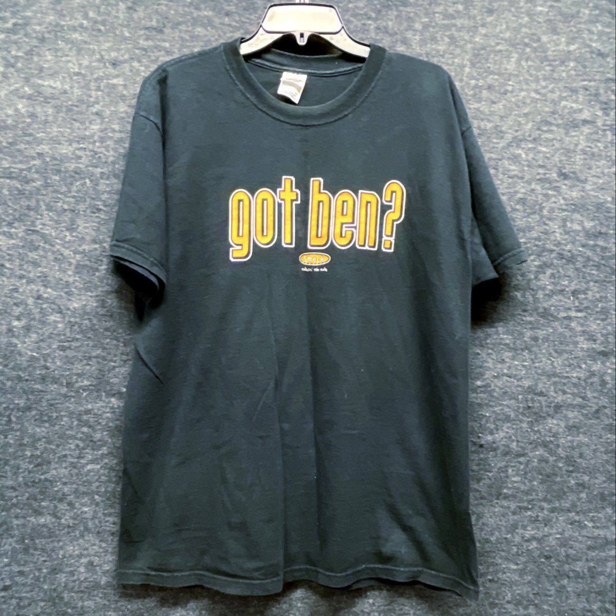 Smack Apparel Men's Black Vintage Y2K Pittsburgh Steelers Parody T-Shirt Sz L