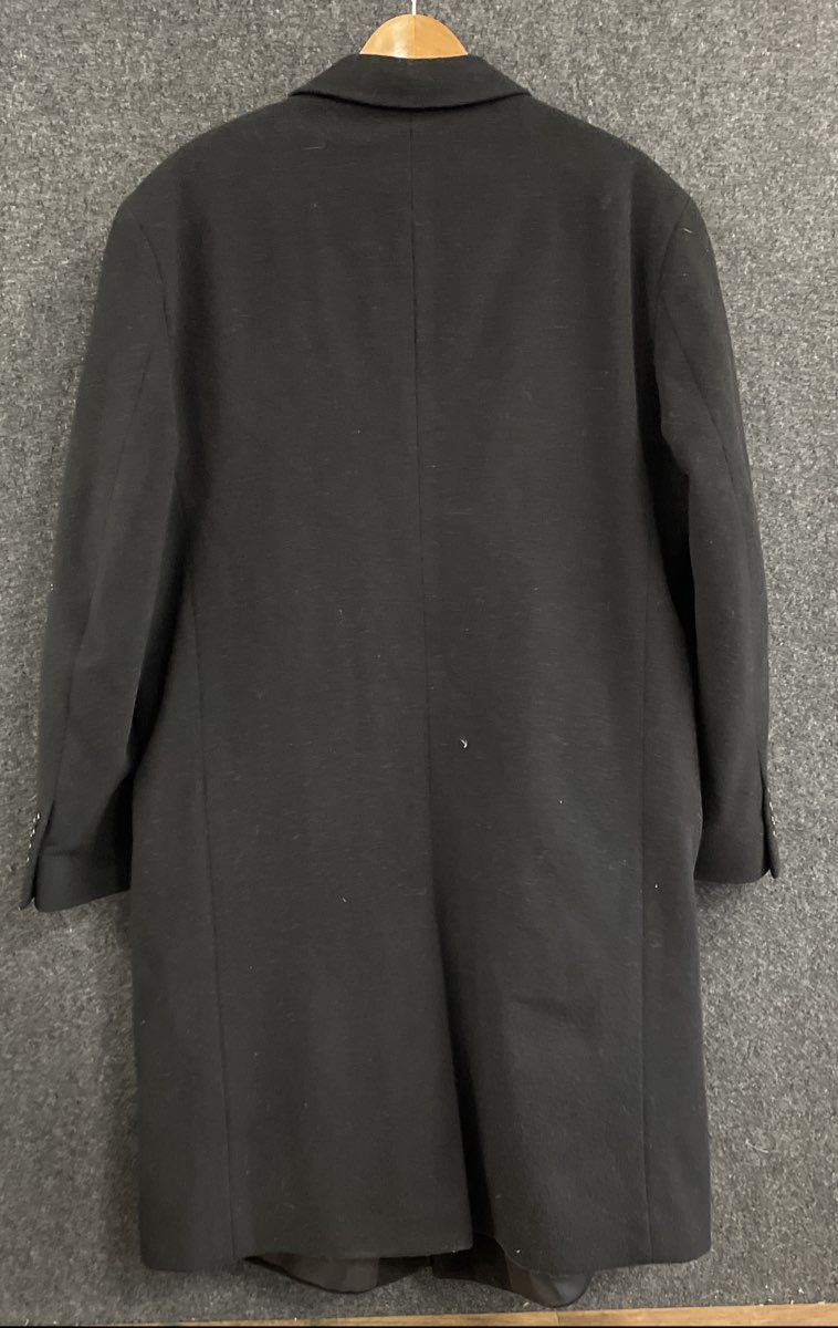 London Fog Men's Black Topcoat Notch Lapel Three Button Lined Sz 44S