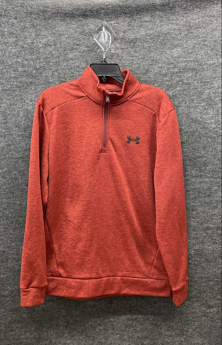 Under Armour Men's Armour Fleece 1/4 Zip Pullover Heathered Red Size M Loose