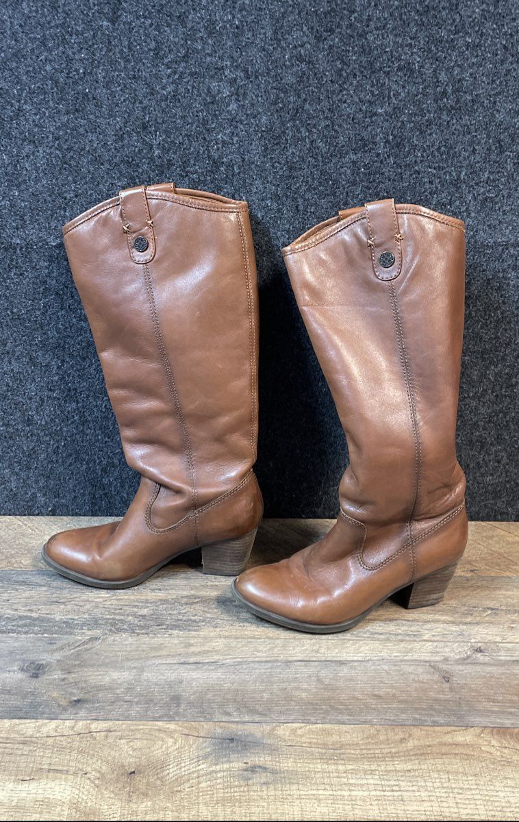 Franco Fortini Taylor Brown Leather Knee High Riding Boots Size 6