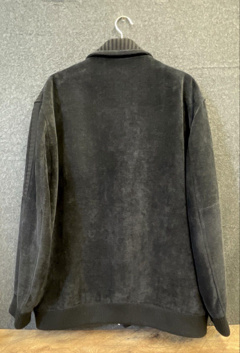 Andre Lanzino Men's Black Full Zip Ribbed Sueded Sweater Jacket Sz XXL
