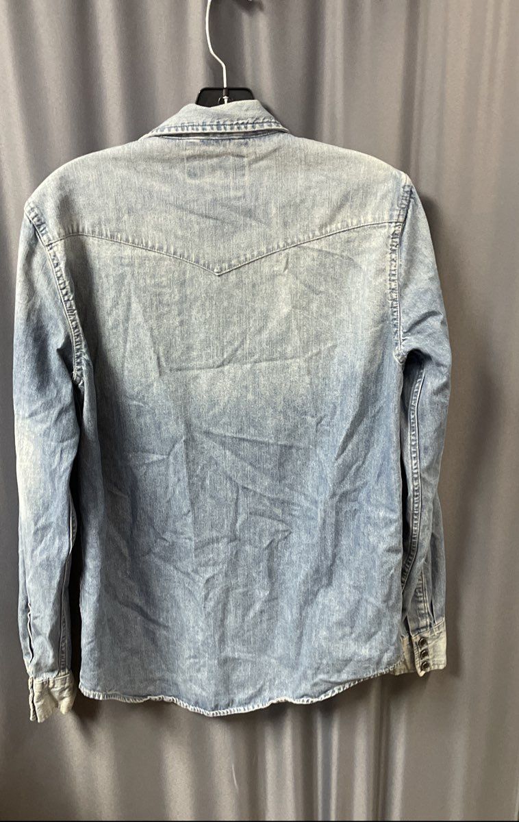 Denim & Supply Ralph Lauren Men's Light Wash Blue Denim Western Snap Shirt Sz S