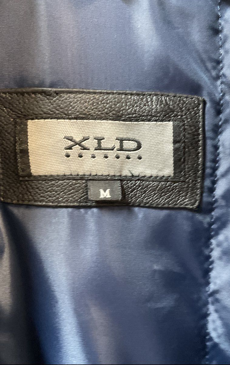 XLD Men's Vintage Y2K Black Leather Car Coat Jacket Button Front Size M