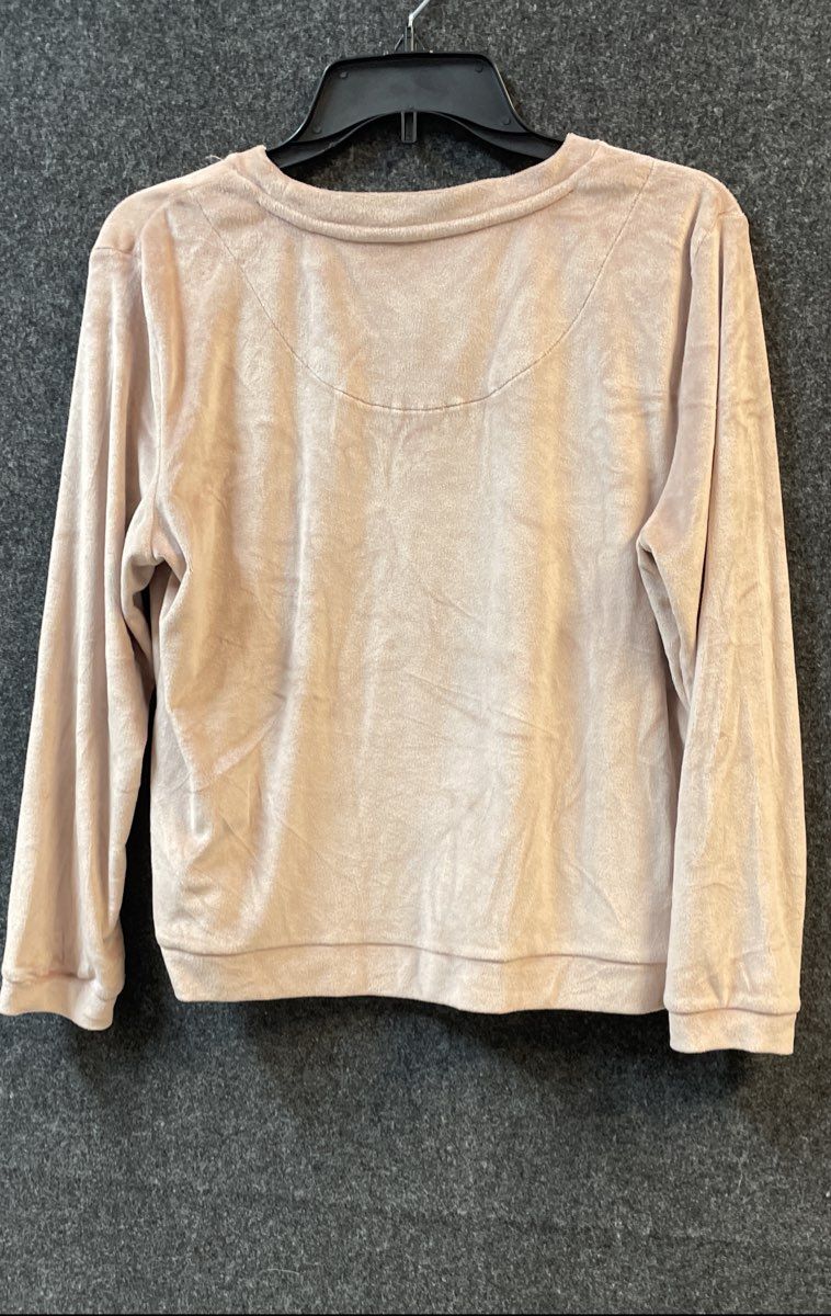Juicy Couture Women's Pink Velour Rhinestone Logo 2PC Sleepwear Set Sz M