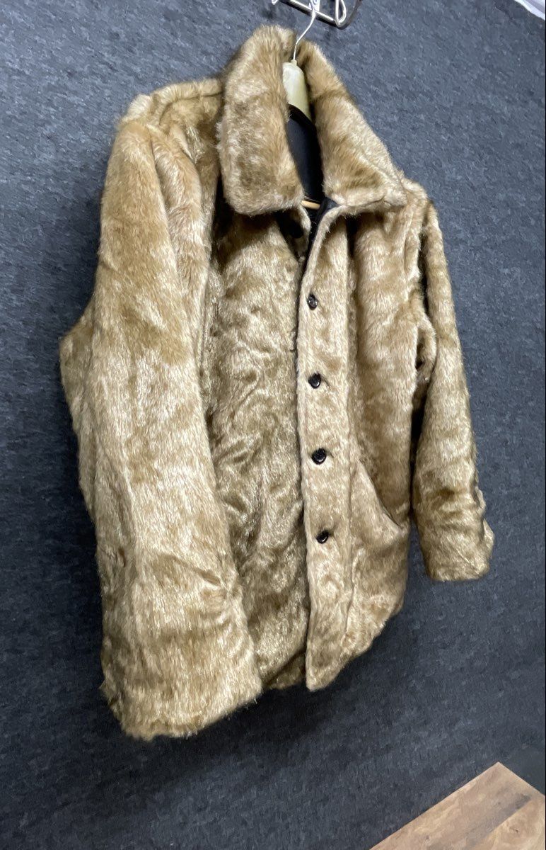 Vintage Y2K Komitor Women's Reversible Faux Fur Leather Coat Black Sz M