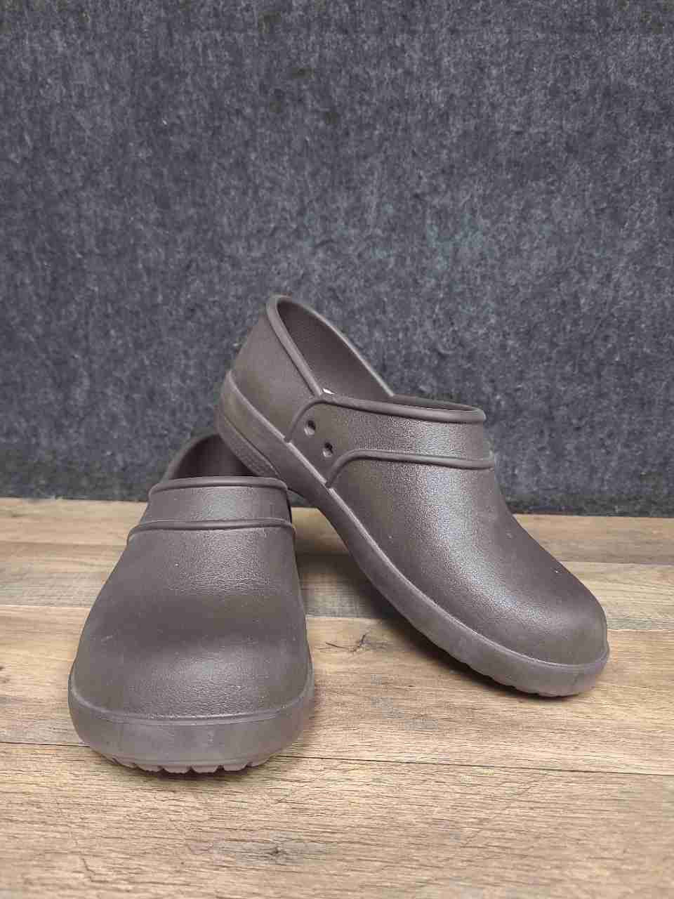 Crocs Neria Work Clog Espresso Brown Slip On Work Shoes Women's Size 8