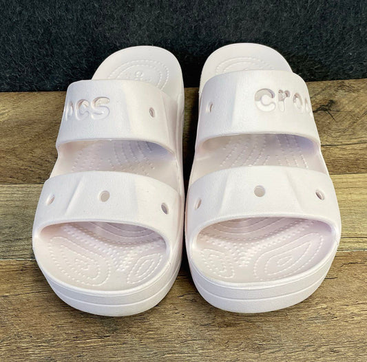 Crocs Classic Platform Sandal Pink Two-Strap Slide Women's Size 9