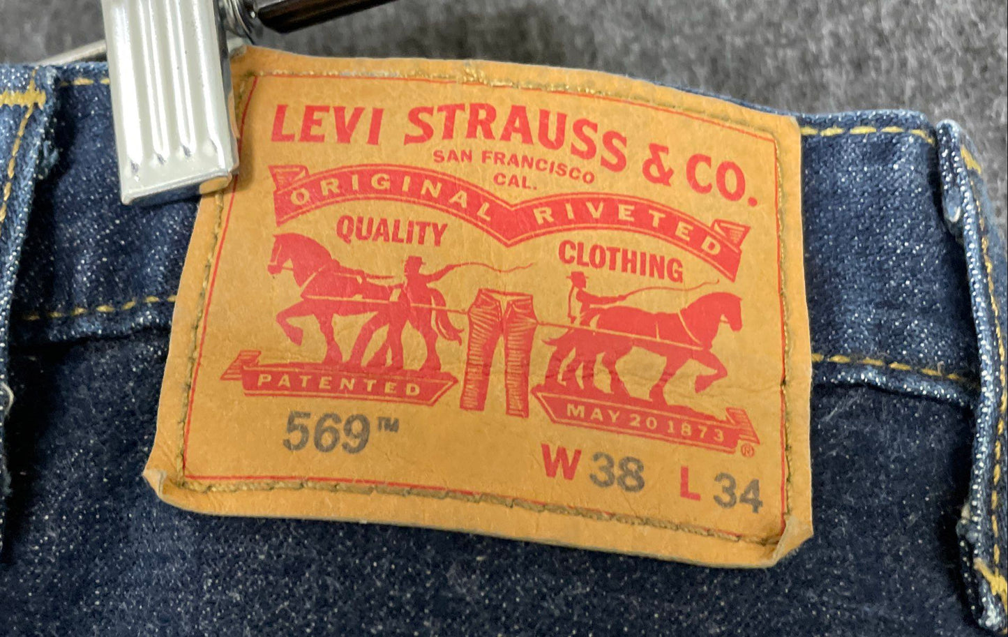 Levi's Men's 569 Loose Straight Fit Blue Indigo Wash Denim Jeans 38x34