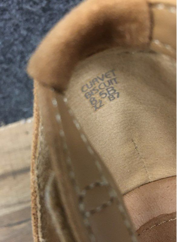 Earth Curvet Biscuit Tan Leather Suede Wedge Sandals Women's Size 8.5 B