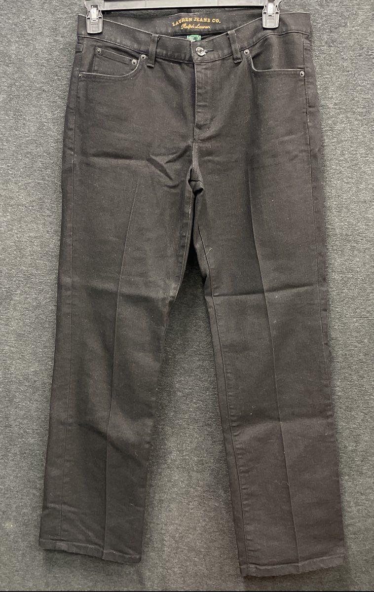 Lauren Ralph Lauren Women's Modern Slim Black Jeans Beaded Back Pocket Sz 10