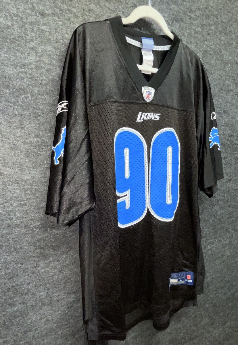 Reebok Men's Detroit Lions Ndamukong Suh #90 Black Alternate NFL Jersey Sz L