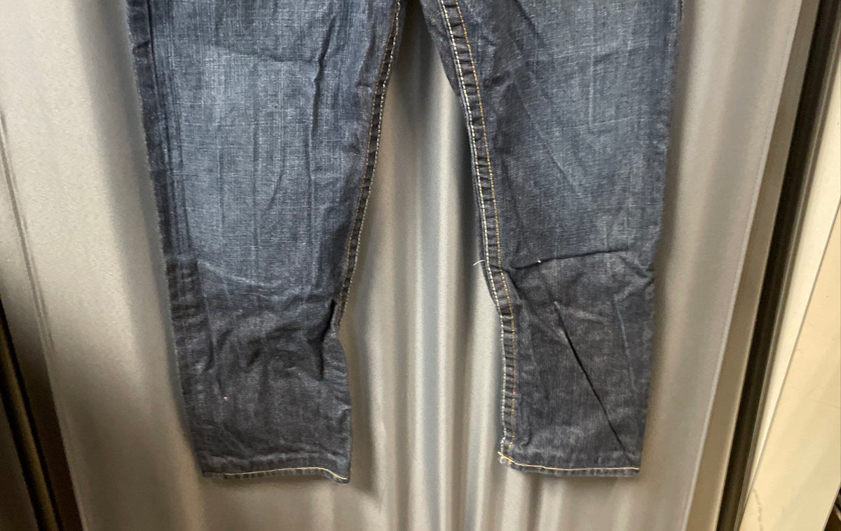 True Religion Men's Blue Slim Fit Embroidered Flap Pocket Denim Jeans Sz 38