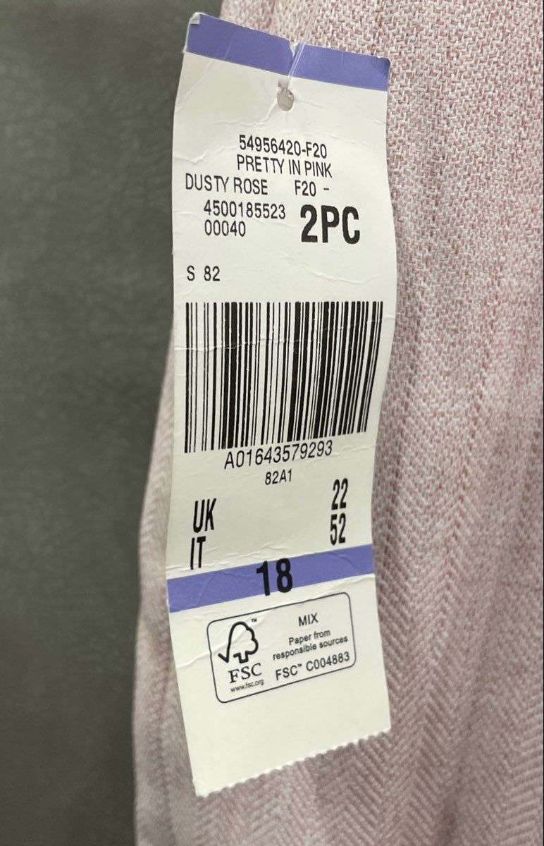 Evan-Picone Women's Dusty Rose Pink Herringbone Dress Pants Flat Front NWT Sz 18