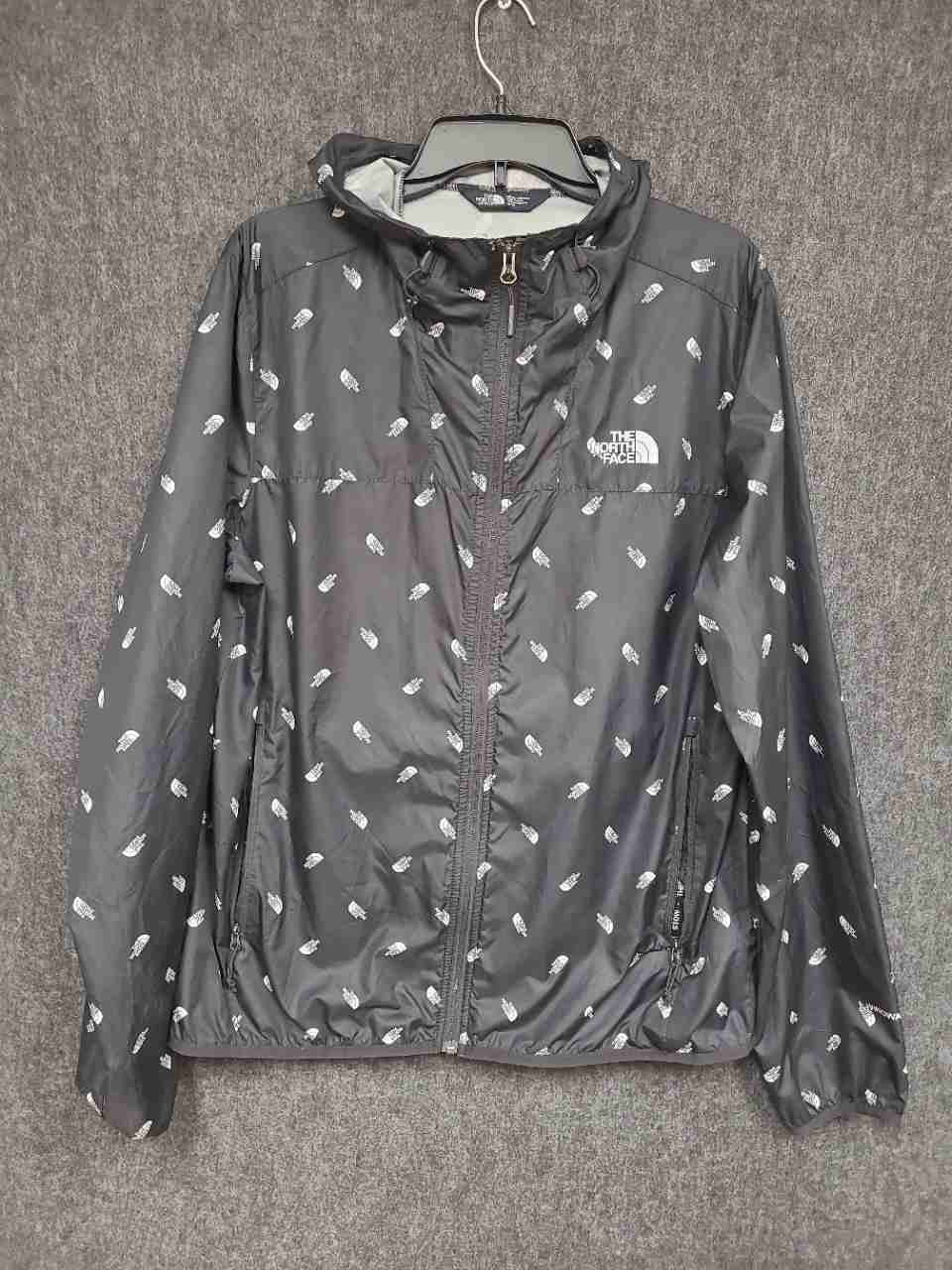 The North Face Men's Black All Over Logo Print Cyclone Hooded Jacket Size M