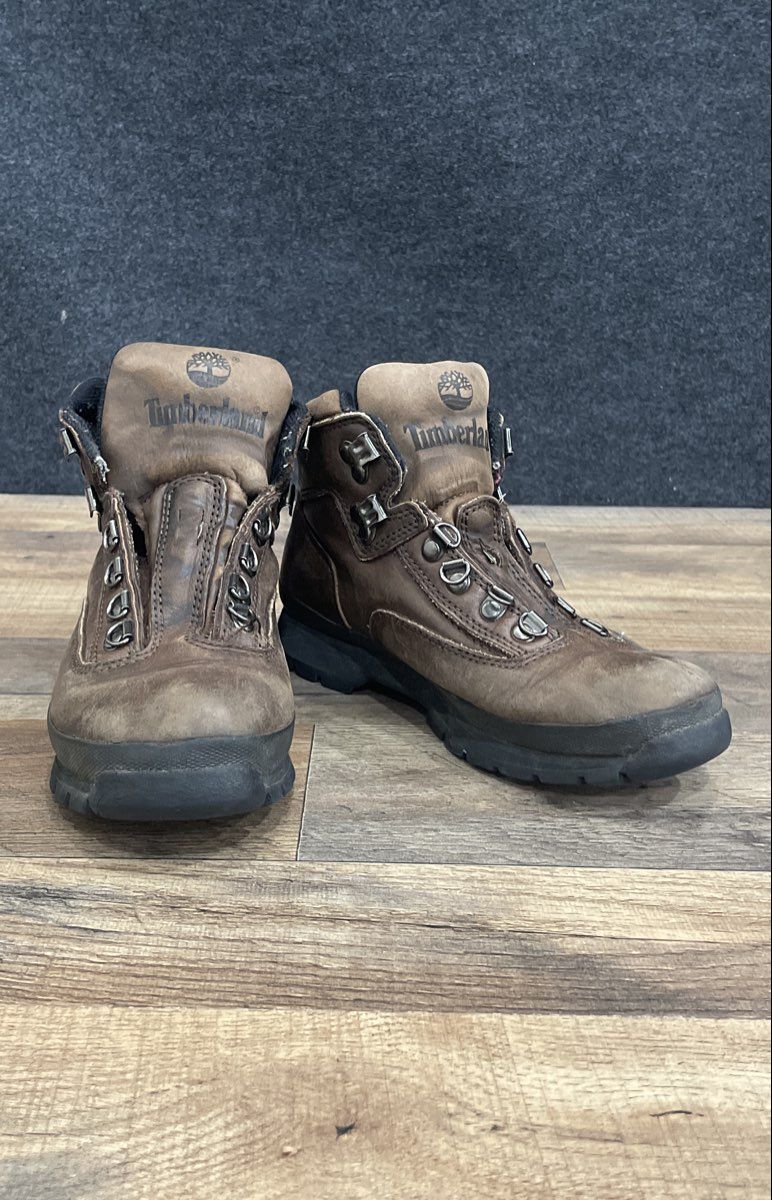 Vintage Timberland 95311 Dark Brown Leather Mid Hiking Boots Women's Size 6.5 M