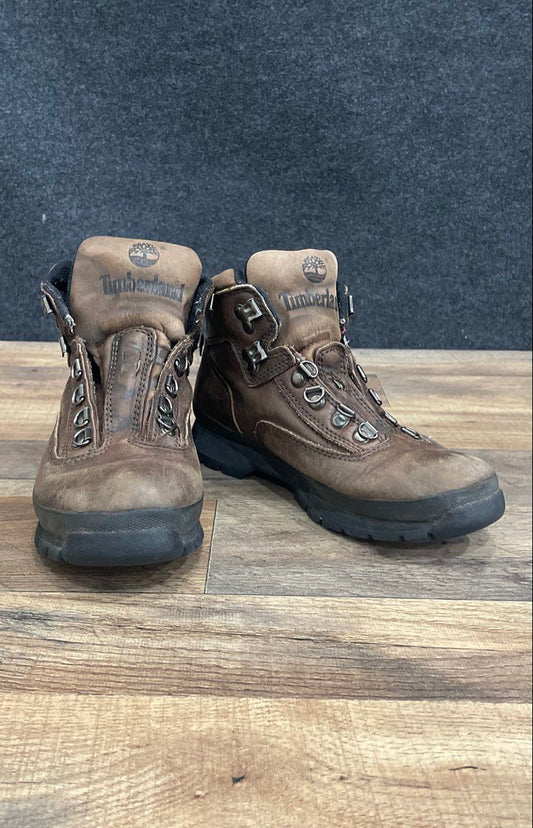 Vintage Timberland 95311 Dark Brown Leather Mid Hiking Boots Women's Size 6.5 M