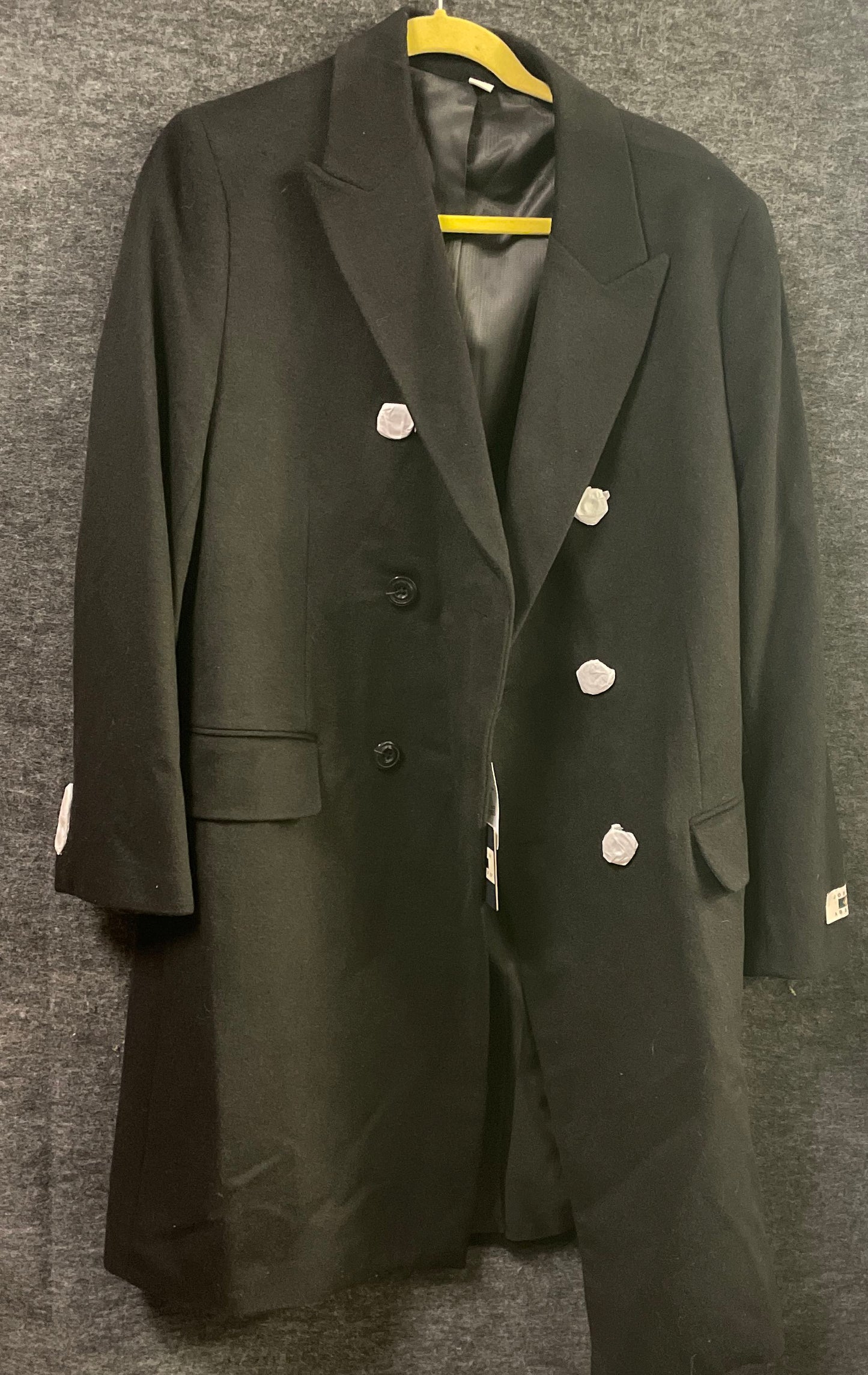 Joseph Abboud Men's Black Double Breasted Overcoat Jacket NWT Sz 38 Short