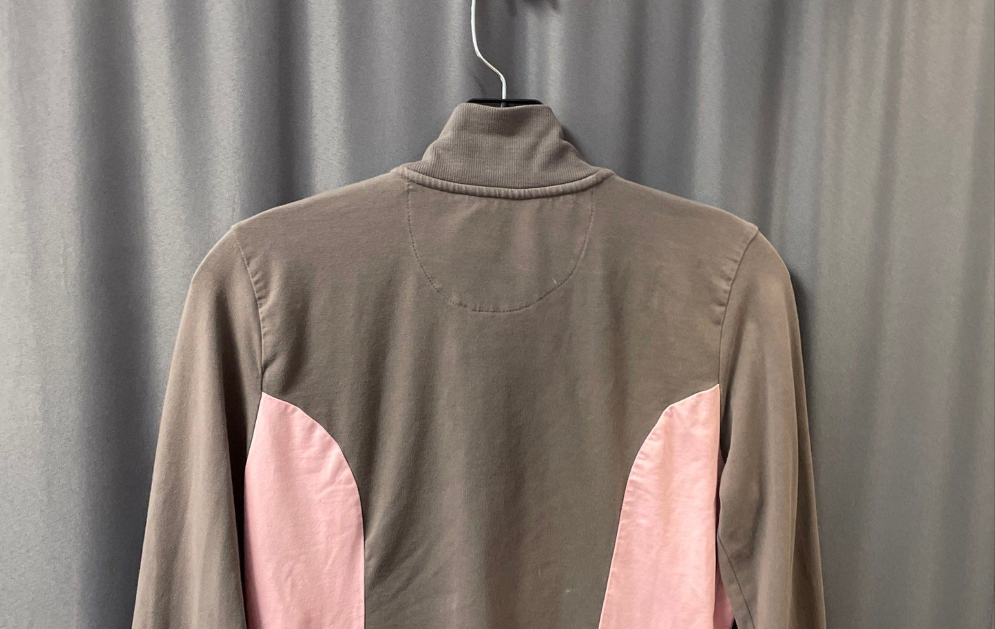 Ralph Lauren Women's Gray Pink Full Zip Track Jacket Cotton Spandex Sz M