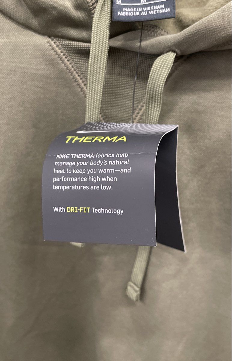 Nike Men's Therma Dri-FIT Training Pullover Hoodie Olive Green Sz M NWT