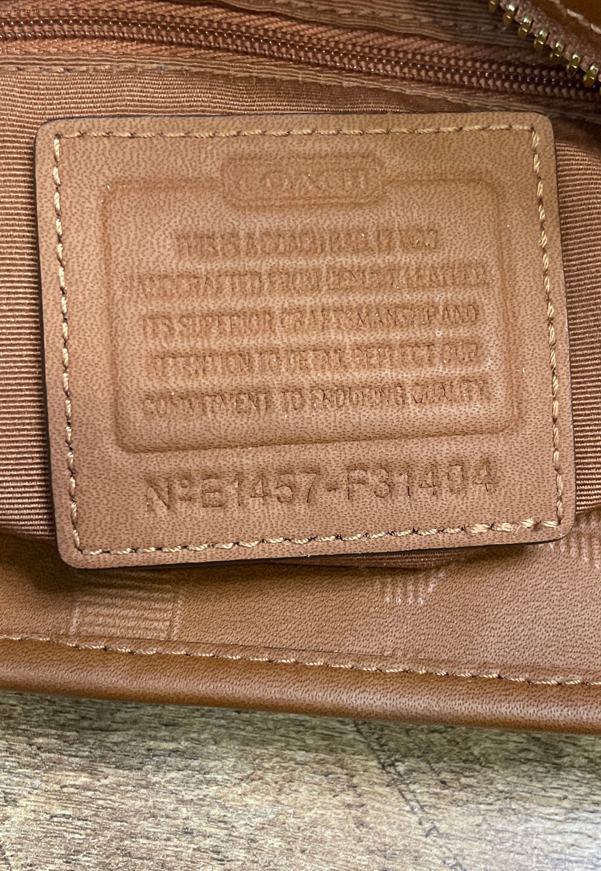 Coach Brown Signature Embossed Leather Taylor Tote Bag F31404