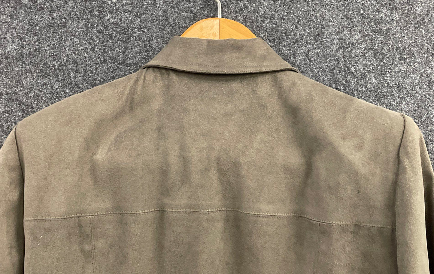 Plaza South Women's Sage Green Faux Suede Full Zip Jacket Vintage Y2K Sz 12