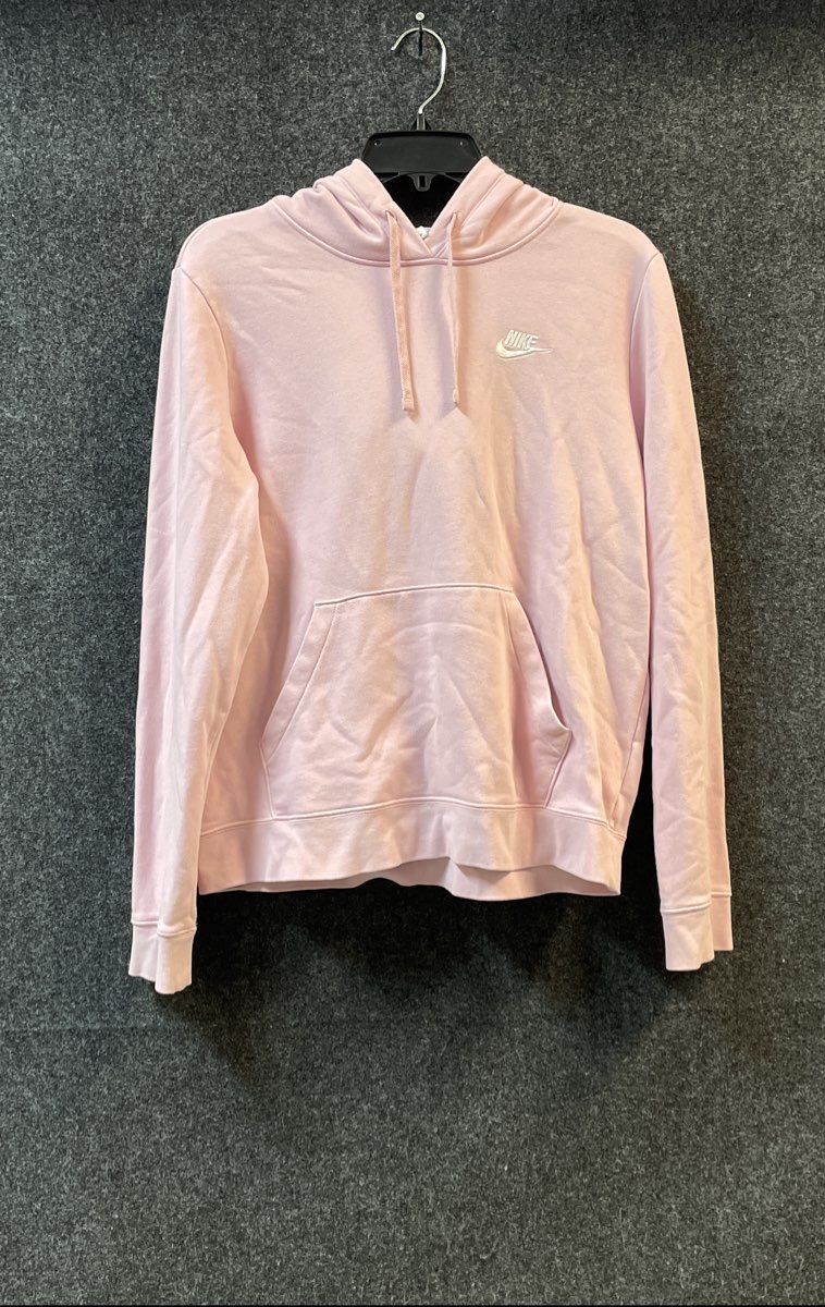 Nike Women's Pink Pullover Hoodie Embroidered Futura Logo Sz M