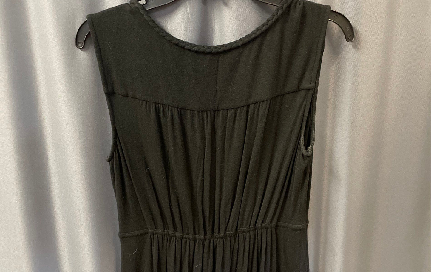 Soma Women's Black Braided Neck Bamboo Blend Empire Waist Sleep Dress Sz M