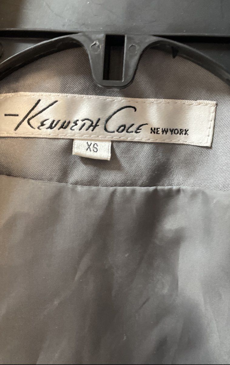 Kenneth Cole New York Women's Cotton Sateen Trench Coat Jacket Chrome NWT Sz XS