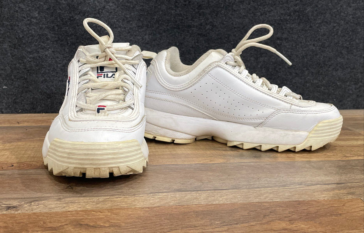 Fila Disruptor II Premium White Navy Red Chunky Sneakers Women's Size 7