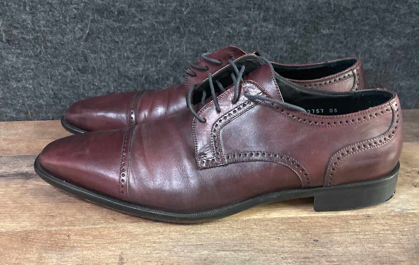 Broletto Dark Brown Leather Cap Toe Brogue Derby Dress Shoes Size 12 M