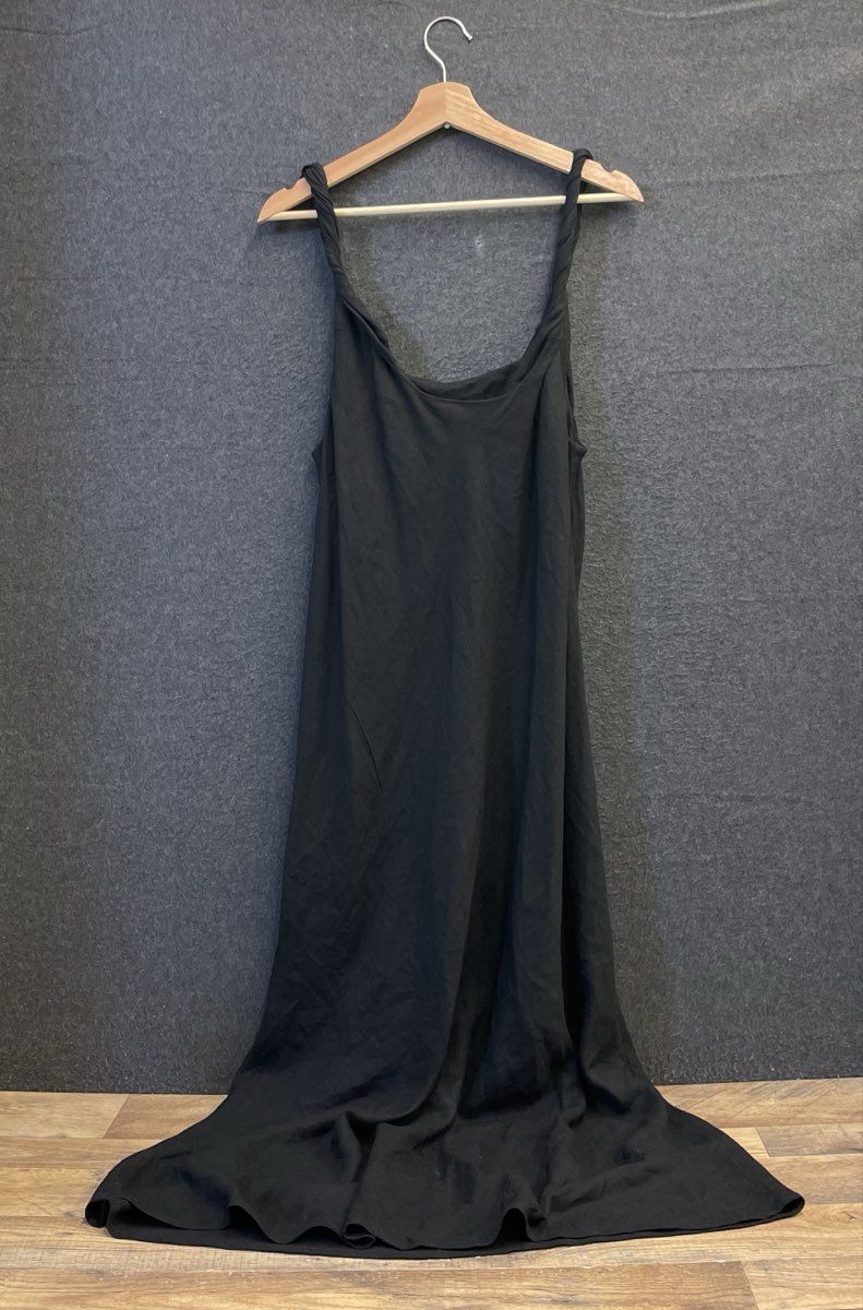 ASOS DESIGN Women's Black Twist Strap Viscose Flax Maxi Dress Size 14
