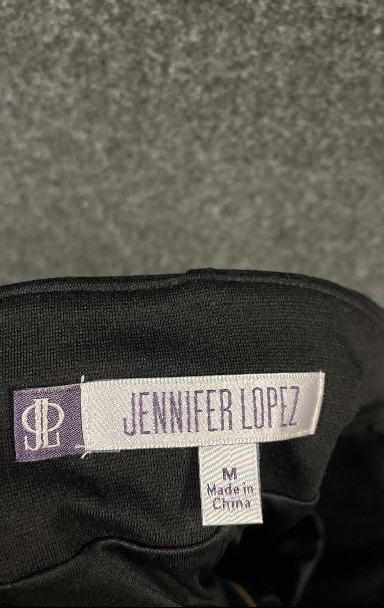 Jennifer Lopez Women's Black Ponte Skirt Gold Front Zip Pockets NWT Sz M