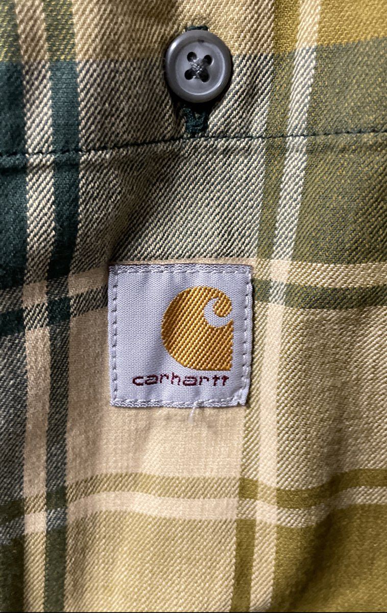Carhartt Men's Green Plaid Short Sleeve Relaxed Fit Work Shirt Sz 2XL TW5701-M