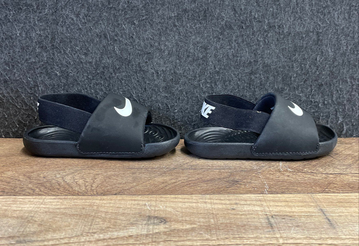 Nike Kawa Slide SE Black White Toddler Sandals Size 6C