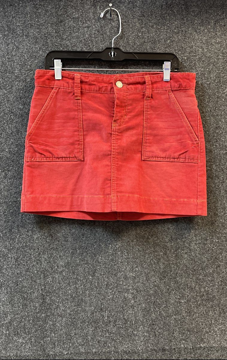 Gap Women's Red Corduroy 1969 Limited Edition Cinch Back Mini Skirt Sz 6