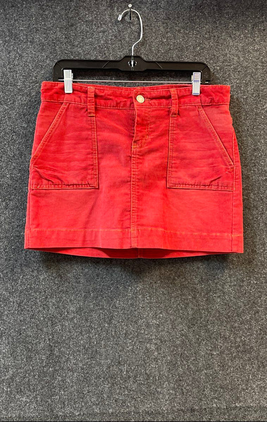 Gap Women's Red Corduroy 1969 Limited Edition Cinch Back Mini Skirt Sz 6