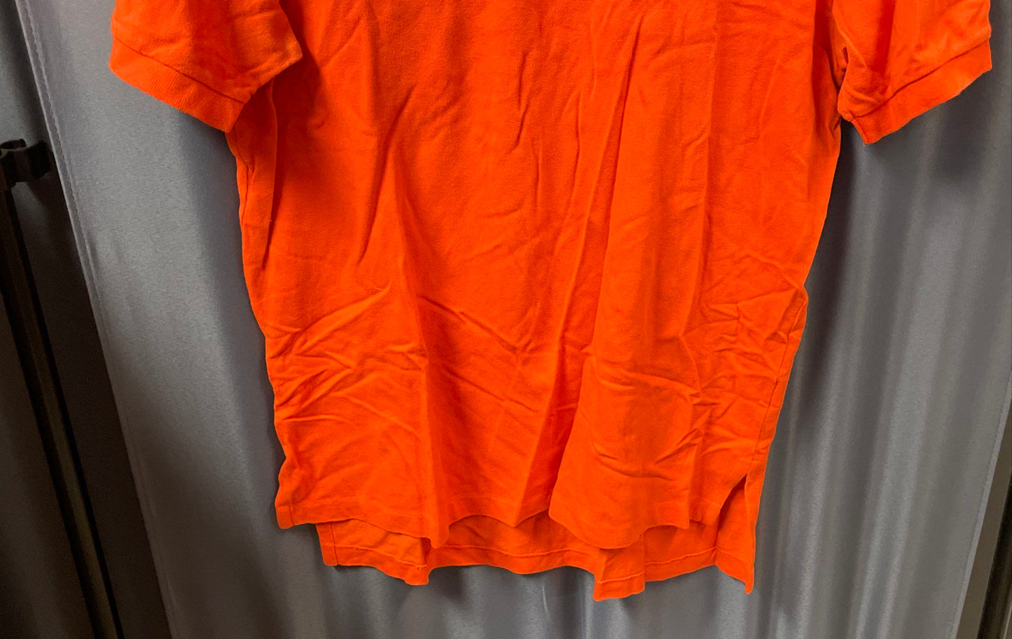 Polo Ralph Lauren Men's Short Sleeve Polo Shirt Orange Pique Navy Pony Sz L