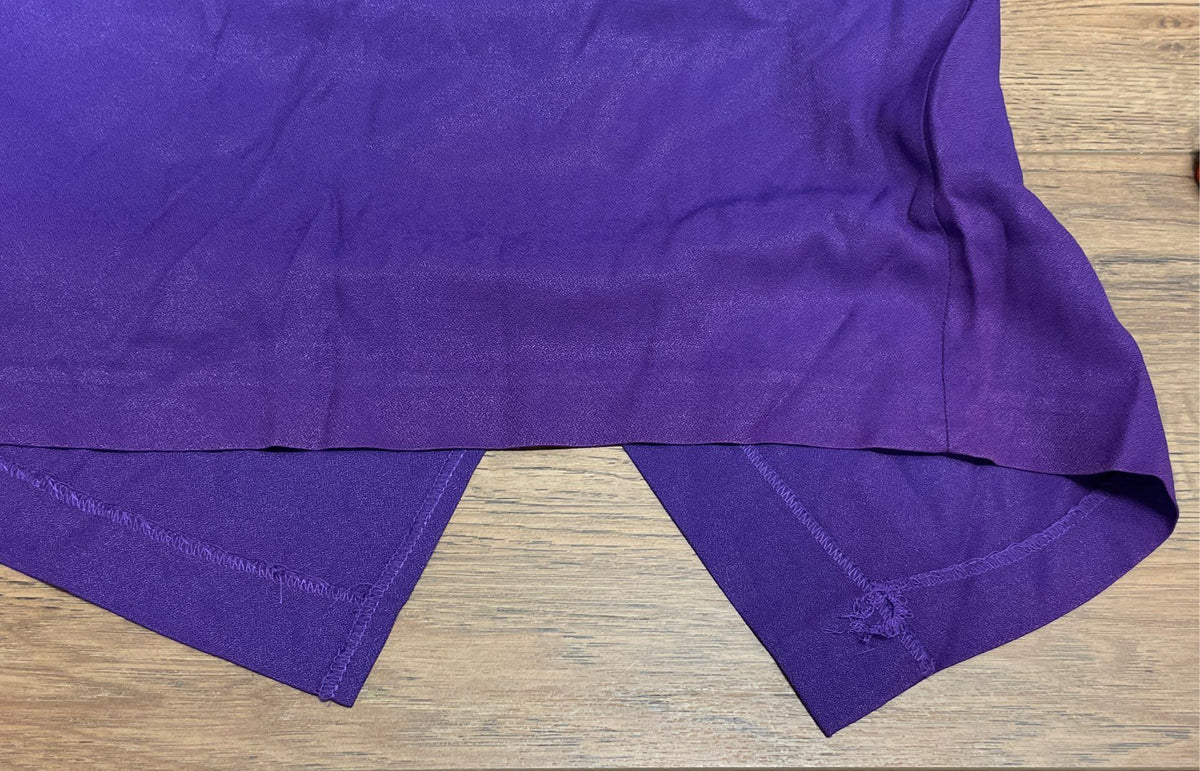 Vintage 90s Stuart Alan Women's Purple 2-Piece Dress Set Frog Closures Sz 14