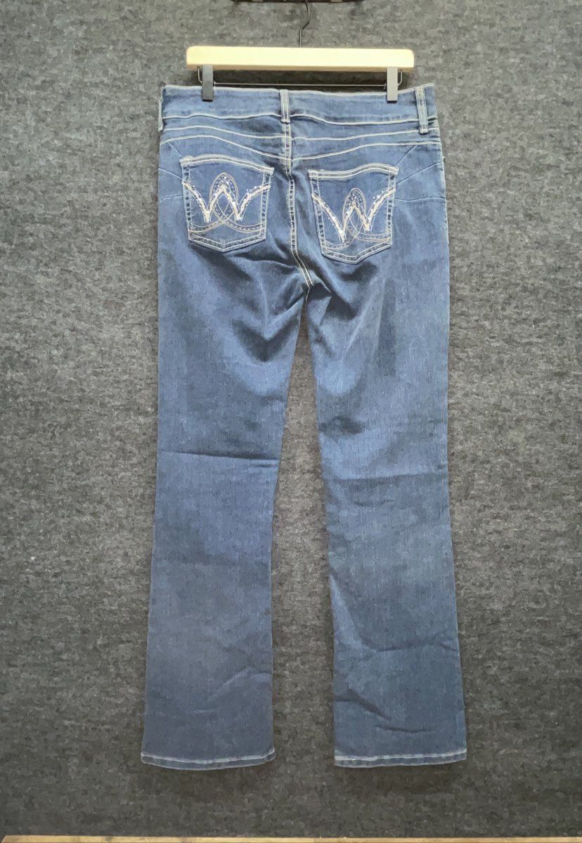 Wrangler Women's Blue Aura Bootcut Embroidered Pocket Jeans Sz 11/12x34