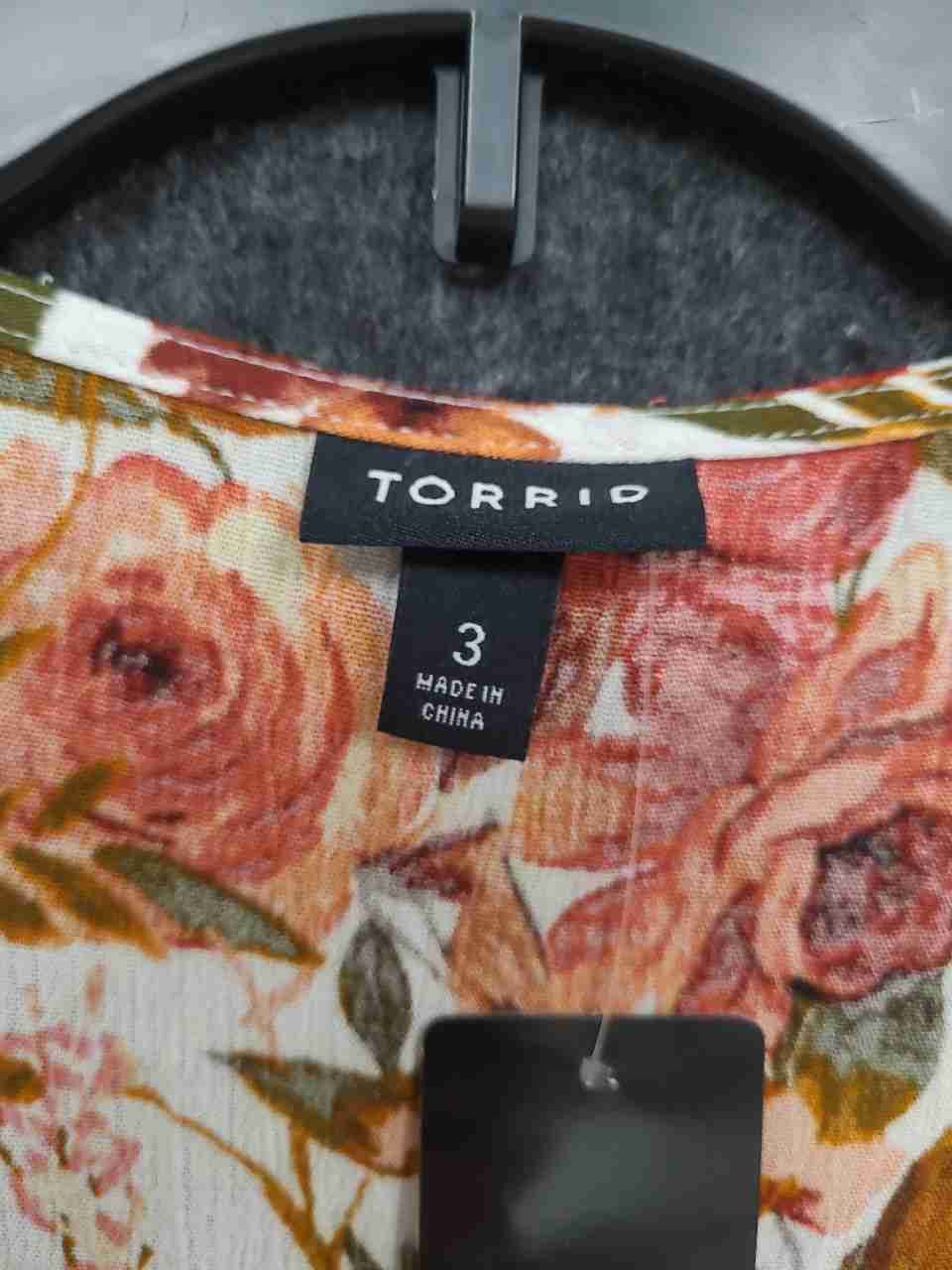 Torrid Women's White Floral Crinkle Gauze Lace Up Crochet Trim Blouse NWT Sz 3X