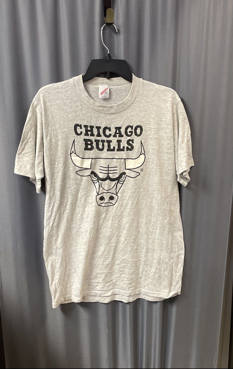 Vintage 90s Chicago Bulls NBA Logo T-Shirt Single Stitch Jerzees USA Sz XL