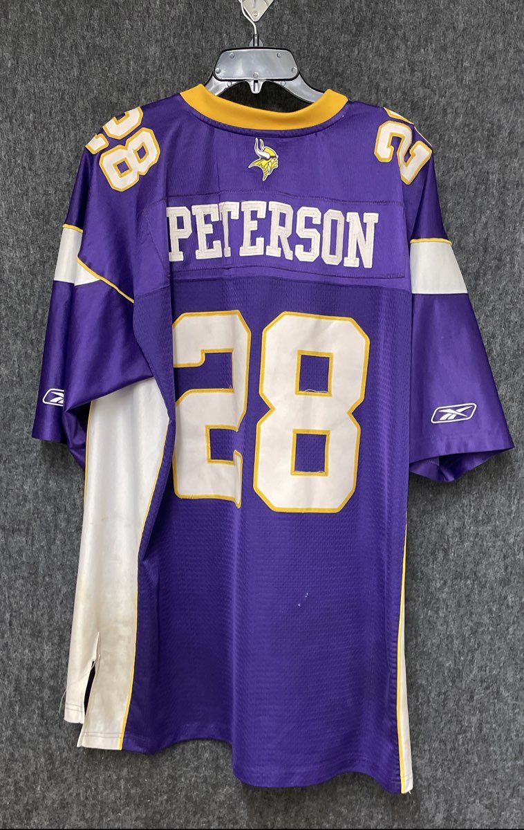 Minnesota Vikings Adrian Peterson 28 Reebok NFL Equipment Jersey Purple Sz 2XL