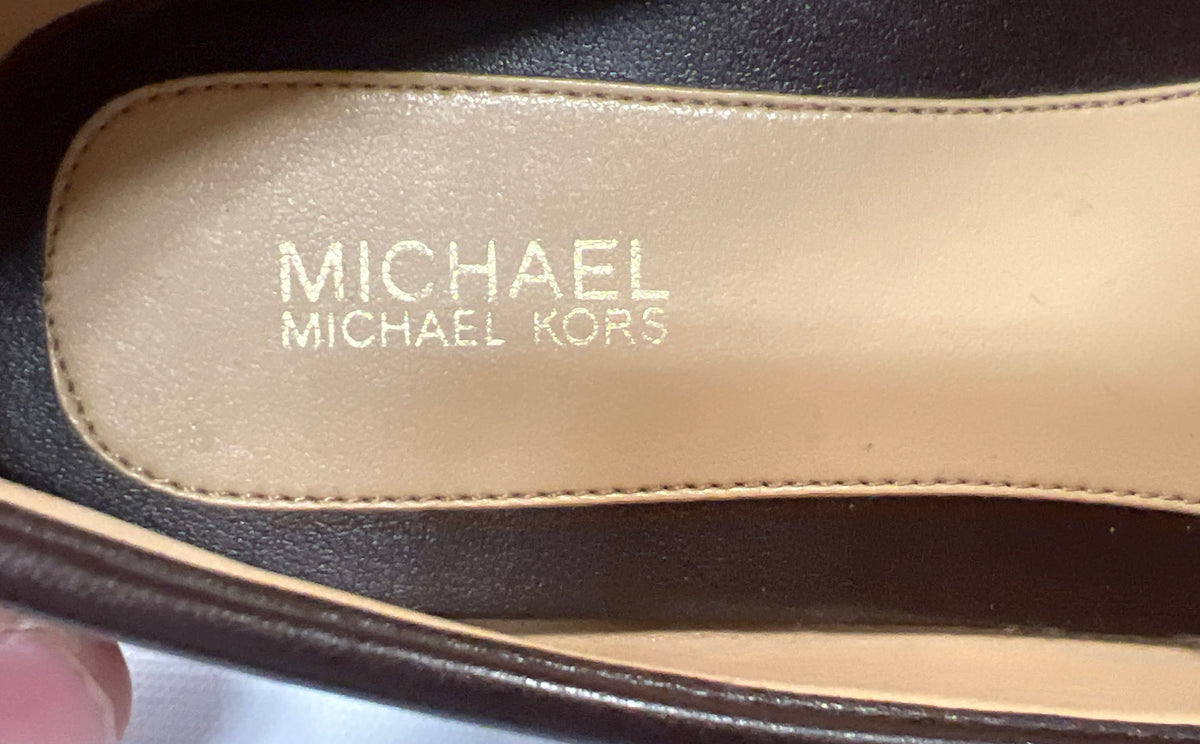 Michael Kors Fulton Moc Brown Monogram Ballet Flats Driving Loafer Size 7.5