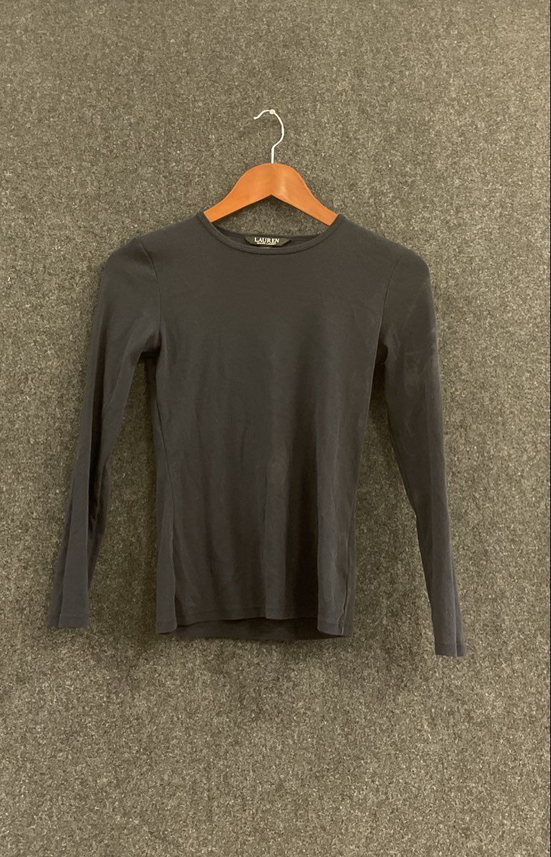 Lauren Ralph Lauren Women's Long Sleeve Crewneck T-Shirt Navy Blue Sz XS