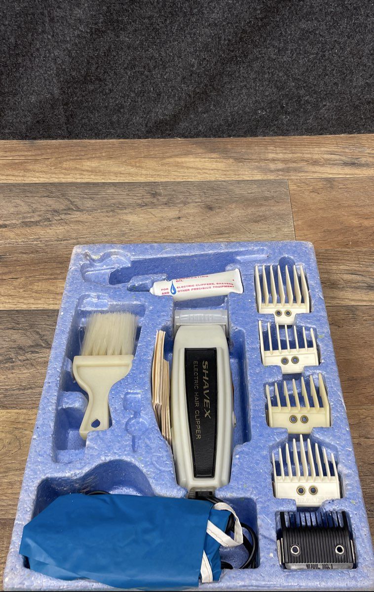 Vintage Shavex SC16 Deluxe Home Haircutting Kit Heavy Duty Clipper Complete