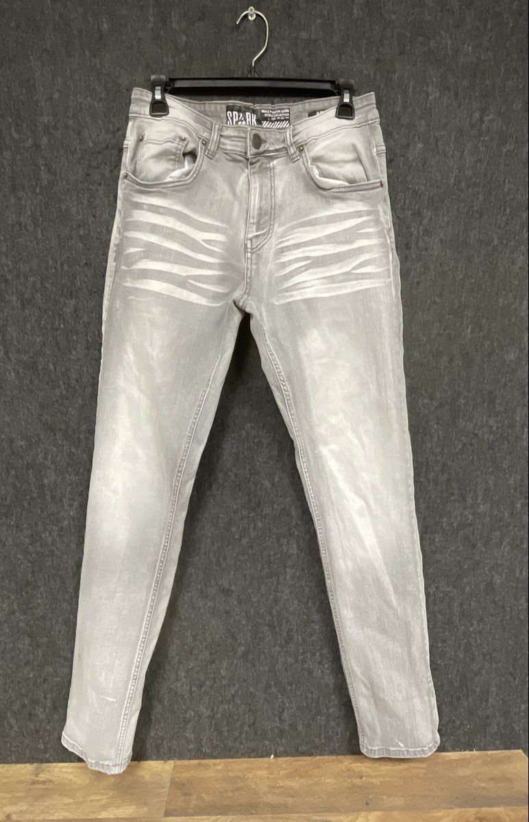 SPARK Men's Premium Denim Slim Fit Gray Studio Collection Jeans Size 32x32
