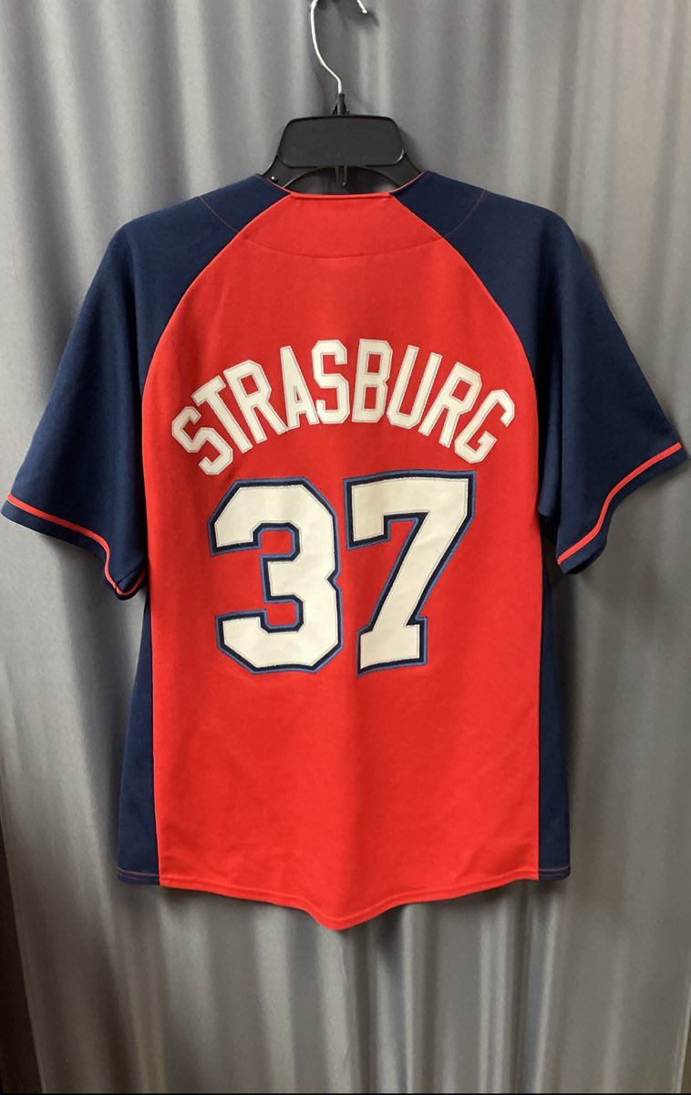 MLB Men's Washington Nationals Stephen Strasburg #37 Red Baseball Jersey Sz S