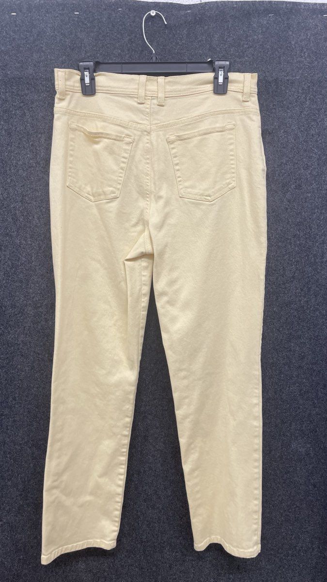 Gloria Vanderbilt Women's Amanda Pants Pale Yellow High Rise Stretch Sz 10