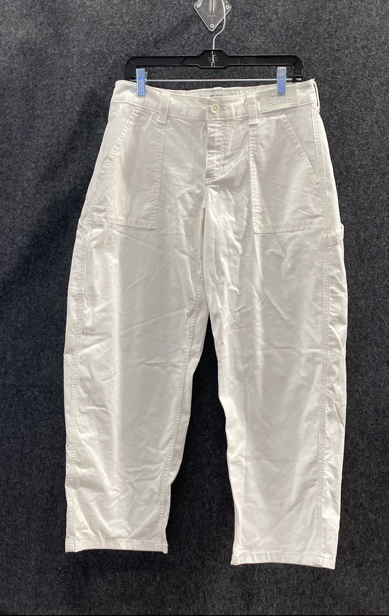 Hollister Women's White Low-Rise Taper Baggy Utility Carpenter Pants Sz 8S NWT